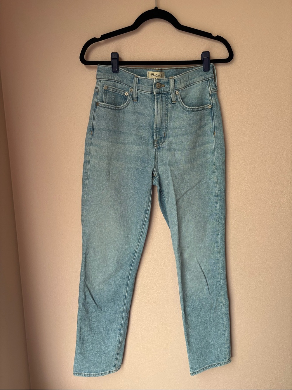 Madewell Light Wash High-Rise Straight Jeans